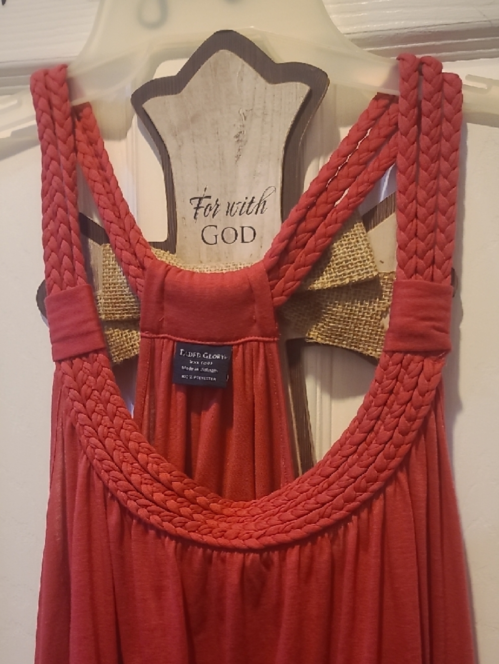 Faded Glory Pink Braided-Strap Maxi Dress - Picture 3 of 5